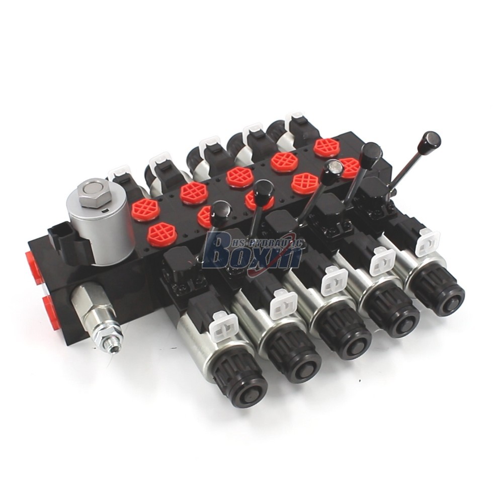 China Factory DCV56 Solenoid 5 Spool Sectional Directional Valve Supply main image